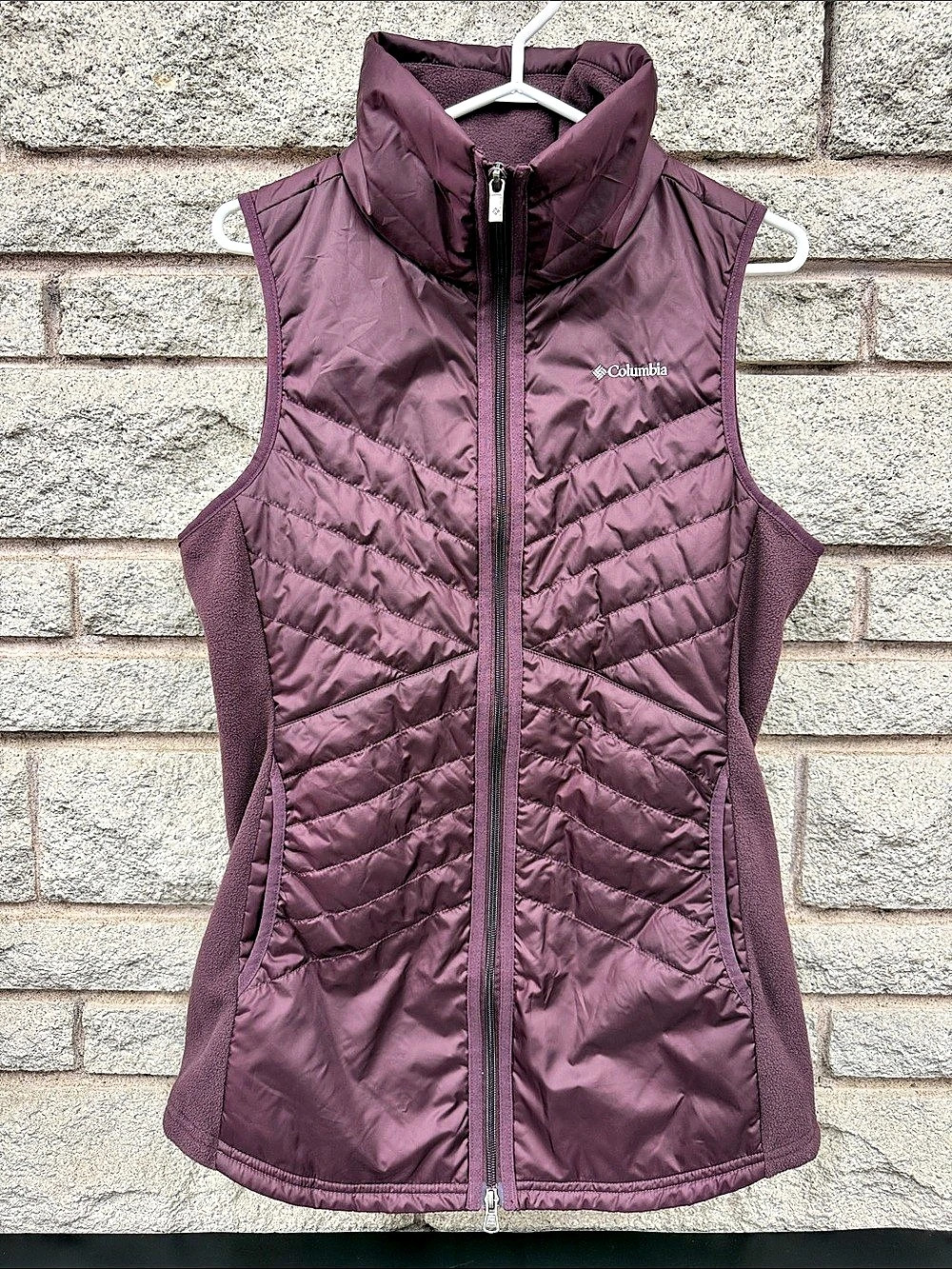 Columbia Mix It Around Long Vest II Women’s Plum Purple Insulated Fleece Vest